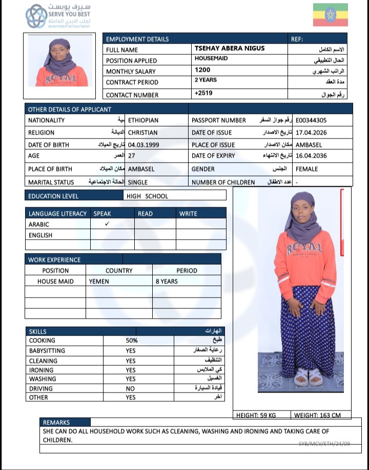 TSEHAY ABERA NIGUS
