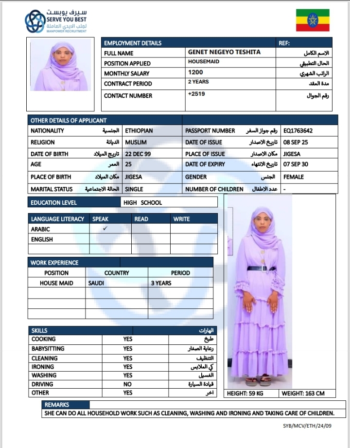 GENET  NEGEYO ESHITA 