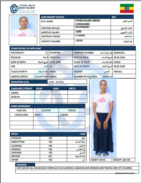 EYERUSALEM  ABERA 