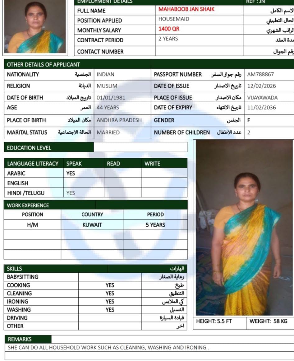 MAHABOOB  JAN SHAIK