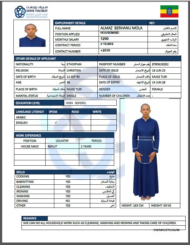 ALMAZ BERHANU MOLA