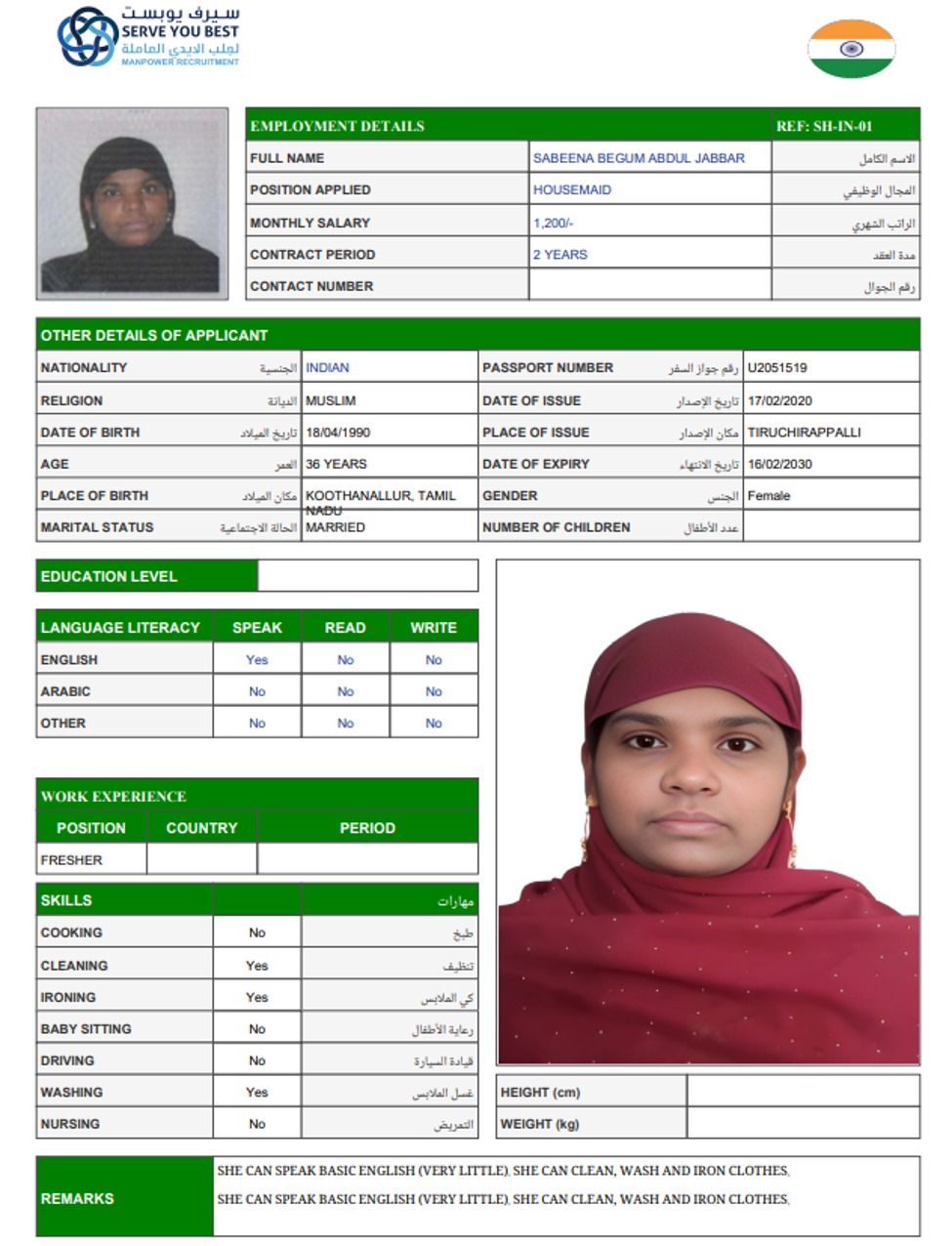 SABEENA BEGUM