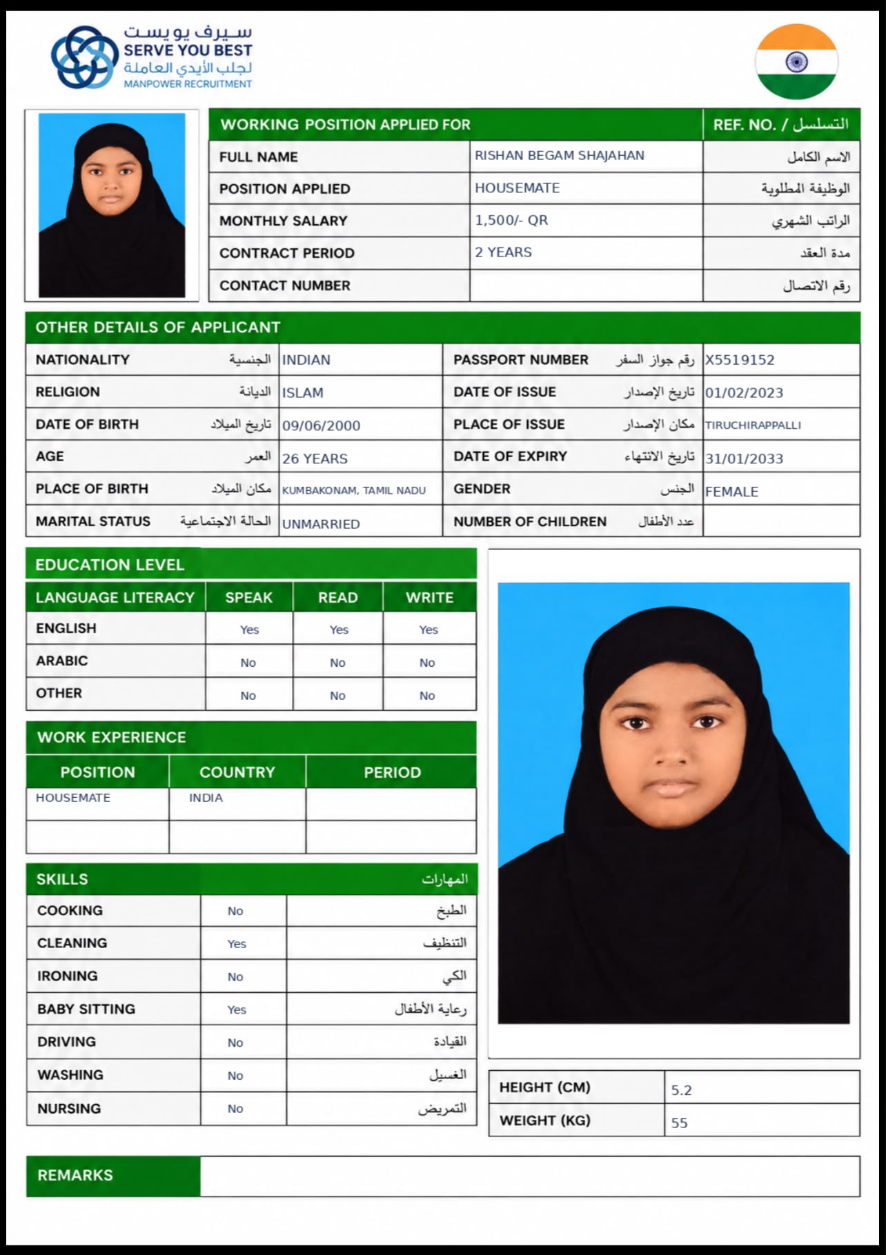 ريشان خادمة هندية 