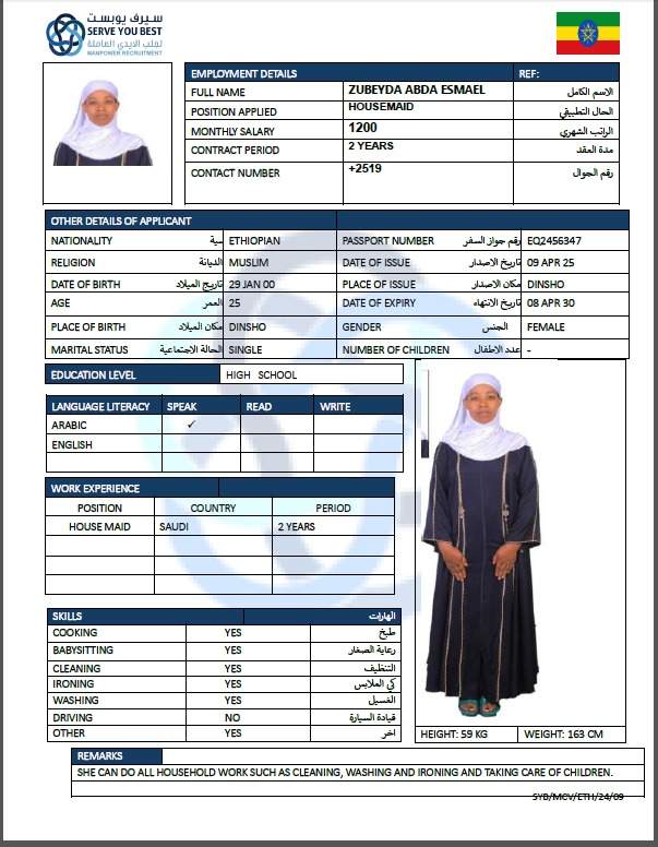ZUBEYDA ABDA ESMAEL