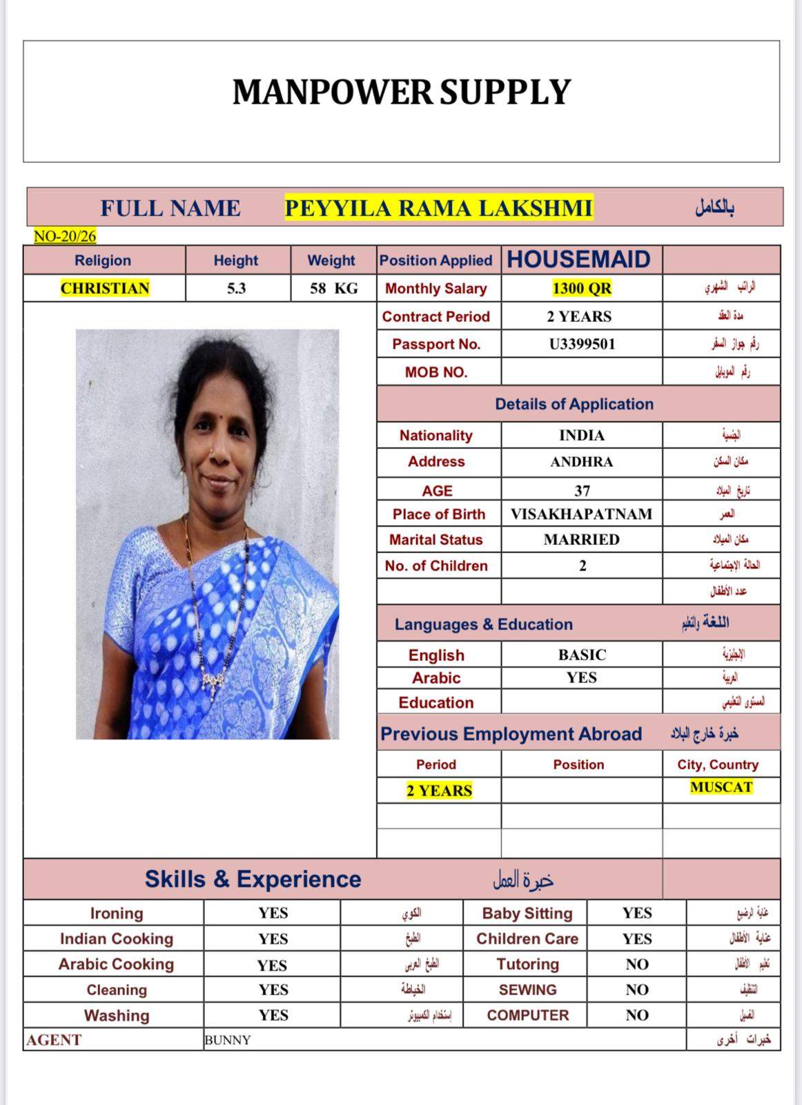 PEYLLIA RAMA LAKSHMI