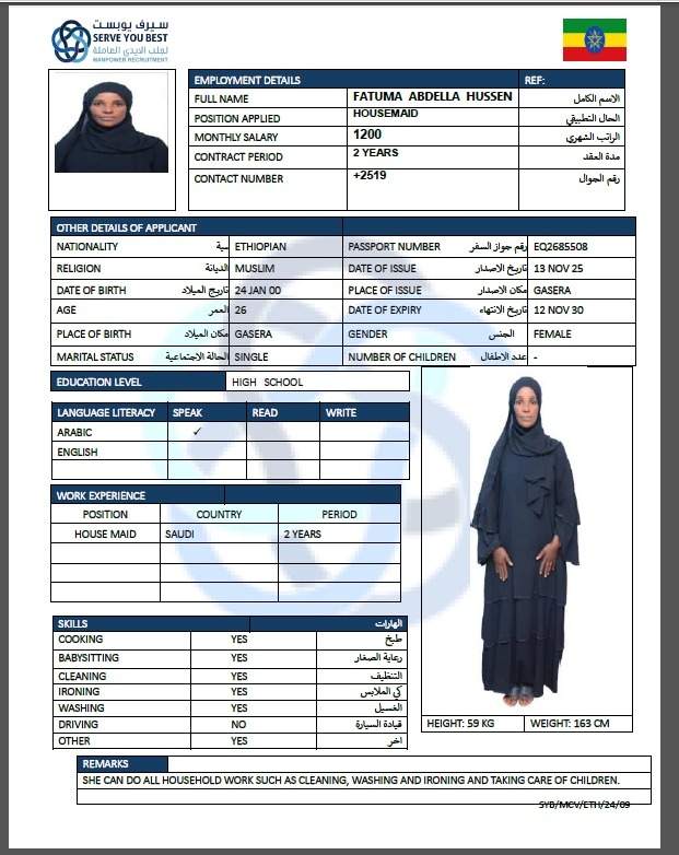 FATIMA ABDELLA  HUSEN