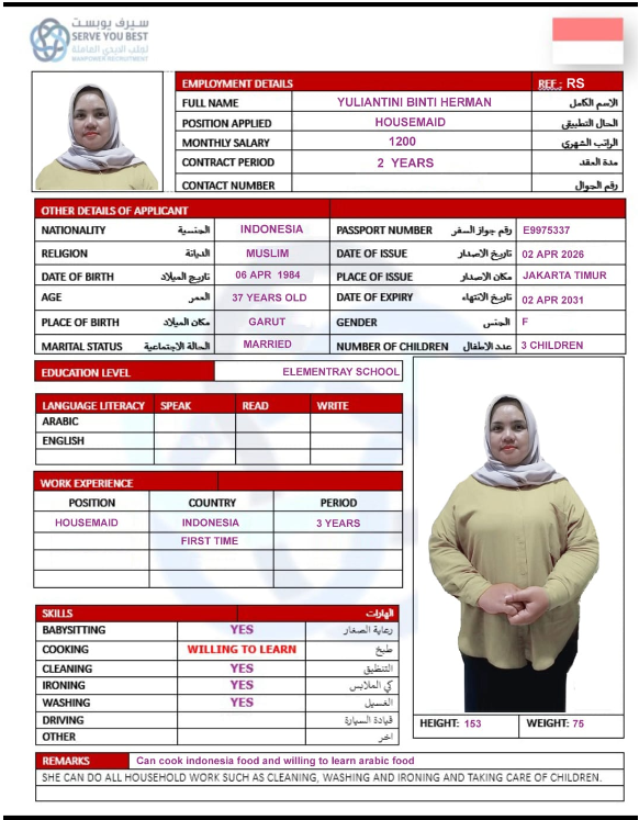 YALIANTINI BINTI
