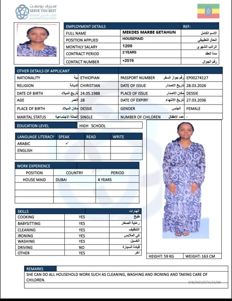 MEKDES MARBE GETAHUN