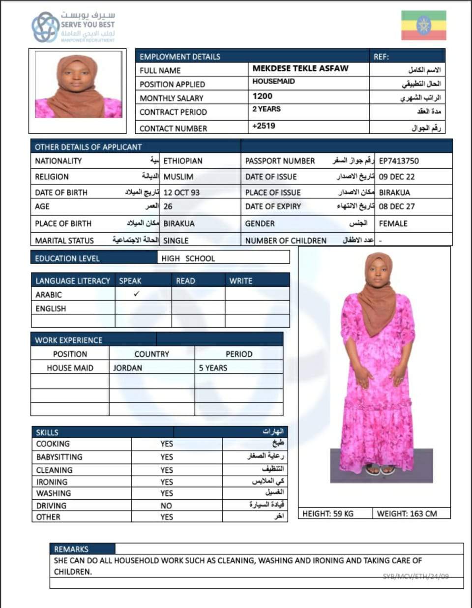 MEKDESE TEKLE  ASFAW