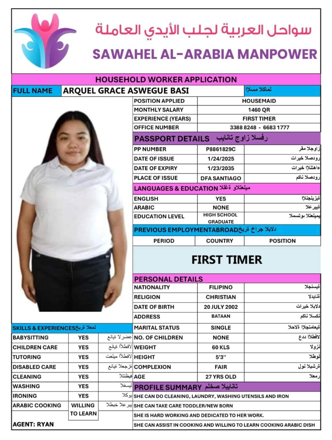 ARQUEL GRACE ASWEGUE BASI