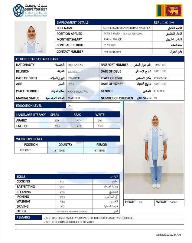 ABDUL RAHUMAN  PATHIMA  NASEELA