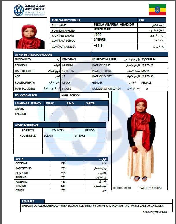 FEDILA  ABAFIRA ABADIDU