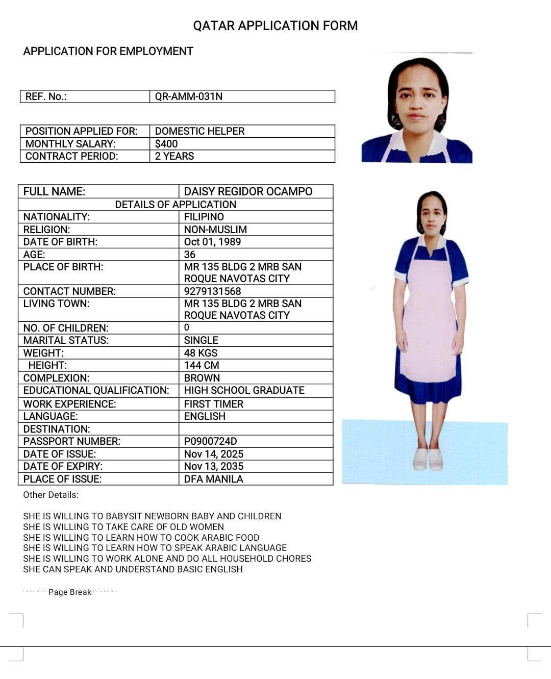 DAISY REGIDOR OCAMPO